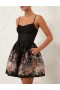 Black Wild Flowers Zimmermann Natura Ruched Mini Dress Dresses