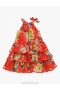 Red Floral Zimmermann Alight Tiered Halter Dress Kids Dresses
