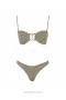 Black/Gold Jacquard Zimmermann Lexi Textured Knot Trim Bikini Bikinis