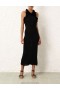 Black Zimmermann Matchmaker Ruffle Neck Midi Dresses