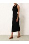 Black Zimmermann Matchmaker Ruffle Neck Midi Dresses