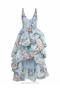Blue Barkcloth Print Zimmermann Matchmaker Drape Midi Dress Dresses