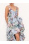 Blue Barkcloth Print Zimmermann Matchmaker Drape Midi Dress Dresses