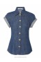 Railway Blue Zimmermann Matchmaker Denim Blouse Tops