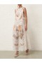 Coral Mixed Print Zimmermann Natura Lace Patch Tank Dress Dresses
