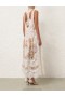 Coral Mixed Print Zimmermann Natura Lace Patch Tank Dress Dresses