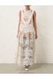Coral Mixed Print Zimmermann Natura Lace Patch Tank Dress Dresses