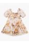 Orange Floral Zimmermann Ottie Puff Sleeve Dress Kids Dresses