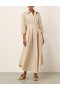 Cream Zimmermann Natura Draped Shirt Dress Dresses