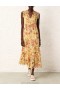 Yellow Hibiscus Zimmermann Matchmaker Flutter Midi Dress Dresses