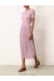 Dusty Pink Lurex Zimmermann August Rib Midi Skirt Skirts