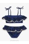 Blue Paisley Zimmermann Ottie Trim Frill Bikini Kids Swimwear