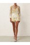Citrus Garden Print Zimmermann Harmony High Waisted Short Shorts & Pants