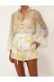 Citrus Garden Print Zimmermann Harmony High Waisted Short Shorts & Pants
