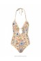 Ivory/Blue Floral Zimmermann Junie Crochet Edge 1PC One Pieces