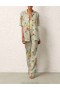 Mint Tropical Floral Zimmermann Matchmaker Oversized Shirt Shirt