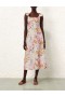 Kaleidoscope Garden Zimmermann Harmony Tie Shoulder Midi Dresses