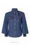 Railway Blue Zimmermann Denim Corset Shirt Denim
