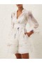 Multi Botanical Ivory Zimmermann Natura V Neck Lace Mini Dress Dresses