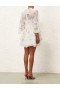 Multi Botanical Ivory Zimmermann Natura V Neck Lace Mini Dress Dresses