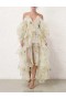 Ivory Magnolia Zimmermann Harmony Gathered Long Dress Dresses