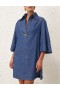 Railway Blue Zimmermann Denim Tunic Dress Dresses