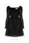 Black/Gold Dot Zimmermann Tulle Ruched Mini Dress Dresses