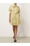 Citrus Check Zimmermann Harmony Check Mini Dress Dresses