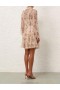 Coral Camellia Zimmermann Natura Ruffle Mini Dress Dresses