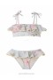 Blue Watercolour Floral Zimmermann Halliday Trim Frill Bikini Kids Swimwear