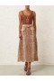 Tan Snake Zimmermann Natura A-line Midi Skirt Skirts