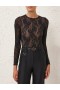 Black Zimmermann Lace Bodysuit Tops