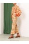 Cream/Tan Floral Zimmermann Junie Crop Flared Pant Clothing