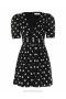 Black/Cream Dot Zimmermann V Neck Mini Dress Dresses