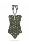 Khaki/Pink Dot Zimmermann Separates Sculpt Wide Link 1P Separates One Piece