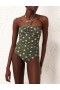 Khaki/Pink Dot Zimmermann Separates Sculpt Wide Link 1P Separates One Piece