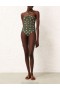 Khaki/Pink Dot Zimmermann Separates Sculpt Wide Link 1P Separates One Piece