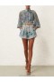 Green Paisley Zimmermann Ottie Tuck Short Clothing