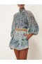 Green Paisley Zimmermann Ottie Tuck Short Clothing