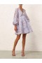 Blue Mockingbird Zimmermann Tie Neck Mini Dress Dresses