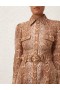 Tan Snake Zimmermann Natura Shirt Mini Dress Dresses