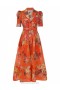 Red Tropical Floral Zimmermann Matchmaker Midi Shirt Dress Dresses