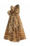 Tan Tiger Zimmermann Matchmaker Bow Midi Dress Dresses