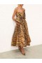 Tan Tiger Zimmermann Matchmaker Bow Midi Dress Dresses