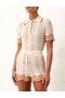 Tan/Cream Zimmermann Junie Textured Knit Shorts Clothing