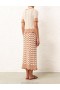 Tan/Cream Zimmermann Junie Textured Knit Polo Clothing