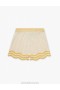 Cream/Yellow Zimmermann Alight Textured Knit Shorts Kids Pants