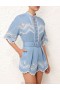 Blue Zimmermann Junie Embroidered Short Clothing