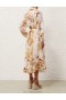Orange Floral Zimmermann Ottie Tuck Shirt Dress Shirt