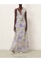 Blue Floral Zimmermann Natura Feather Slip Gown Dresses